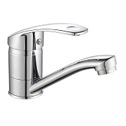 Смеситель для кухни и раковины Corsa Deco Wave L хром однорычажный с поворотным изливом (1010675)