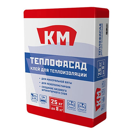 Клей для теплоизоляции КМ Теплофасад 25 кг Клей для теплоизоляции КМ Теплофасад 25 кг