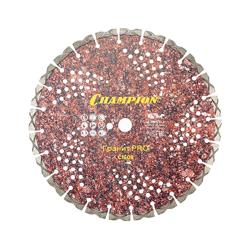 Диск алмазный по граниту Champion Laser Granitek Pro 350x25,4x10 мм сегментный сухой рез (C1608) Диск алмазный по граниту Champion Laser Granitek Pro 350x25,4x10 мм сегментный сухой рез (C1608)
