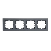 Рамка Lezard Vesna четырехместная графит (742-3400-149) Рамка Lezard Vesna четырехместная графит (742-3400-149)