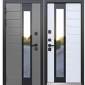 Дверь входная с терморазрывом Ferroni Luxor Termo 5 левая эмаль серый - эмалит белый 960х2050 мм