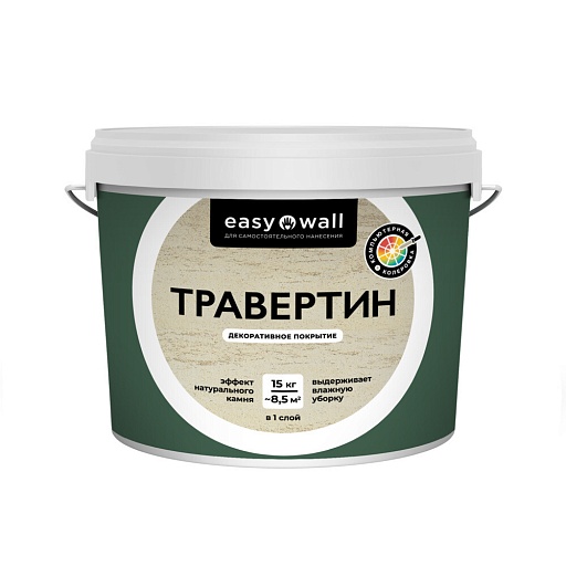 Декоративное покрытие Bayramix Easy Wall Травертин белая 15 кг