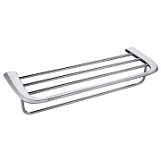 Полка для полотенец Abber Nord 600х225 мм с дополнительной штангой на шуруп нержавеющая сталь хром (AA1554) Полка для полотенец Abber Nord 600х225 мм с дополнительной штангой на шуруп нержавеющая сталь хром (AA1554)