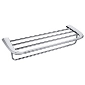 Полка для полотенец Abber Nord 600х225 мм с дополнительной штангой на шуруп нержавеющая сталь хром (AA1554) Полка для полотенец Abber Nord 600х225 мм с дополнительной штангой на шуруп нержавеющая сталь хром (AA1554)