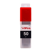 Лезвие для ножа Vira 18 мм прямое (50 шт.) сегментированное Лезвие для ножа Vira 18 мм прямое (50 шт.) сегментированное