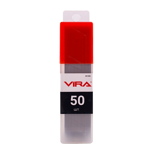 Лезвие для ножа Vira 18 мм прямое (50 шт.) сегментированное Лезвие для ножа Vira 18 мм прямое (50 шт.) сегментированное