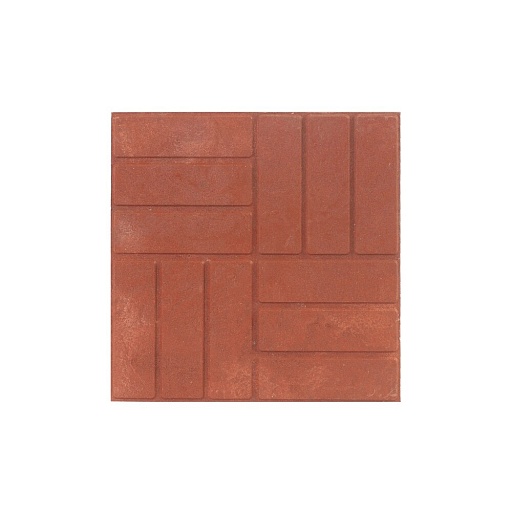 Плитка тротуарная 12 кирпичей 330х330х25 красная полимерпесчаная Lel-Eco