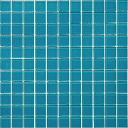 Мозаика Mir Mosaic Natural Color palette темно-голубая стеклянная 300х300х4 мм глянцевая