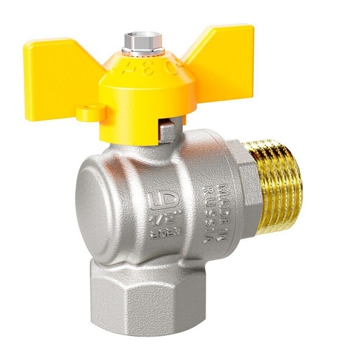 Кран шаровой газовый LD Pride 3/4 ВР(г) х 3/4 НР(ш) бабочка (LD 47.254.20)