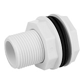 Штуцер для врезки в бочку 1 для бака MasterProf пластиковый с прокладкой (ДС.072004)