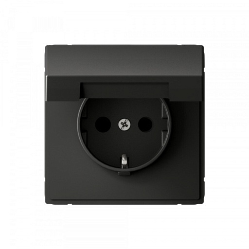 Розетка Systeme Electric ArtGallery встраиваемая базальт со шторками с крышкой (SE GAL001446)