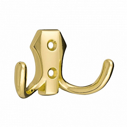 Крючок-вешалка двухрожковый золото (129916)