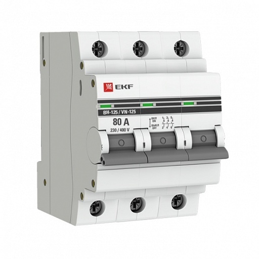 Выключатель нагрузки EKF PROxima ВН-125 3Р 80А 400 В на DIN-рейку (SL125-3-80-pro) Выключатель нагрузки EKF PROxima ВН-125 3Р 80А 400 В на DIN-рейку (SL125-3-80-pro)