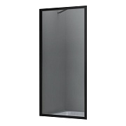 Шторка на ванну неподвижная 80х160х0,6 см профиль черный матовый WasserKraft Abens (20W01-80MB)