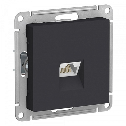 Розетка компьютерная Systeme Electric AtlasDesign встраиваемая карбон RJ45 (ATN001086)