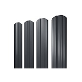 Евроштакетник двухсторонний twin 0,45 мм 100х1800 мм графитовый серый RAL 7024 фигурный срез