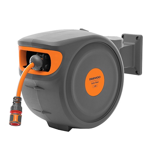 Катушка с поливочным шлангом 15 м Daewoo пластиковая настенная автоматическая (DWR 3015)