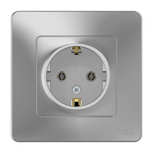 Розетка Systeme Electric Blanca встраиваемая алюминий (BLNRS001013) Розетка Systeme Electric Blanca встраиваемая алюминий (BLNRS001013)