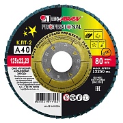 Круг лепестковый по металлу/древесине Луга Professional 125х22,2 мм P40 торцевой