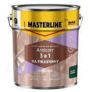 Грунт-эмаль по ржавчине 3в1 Masterline Anticorr зеленая RAL 6005 глянцевая 5 л