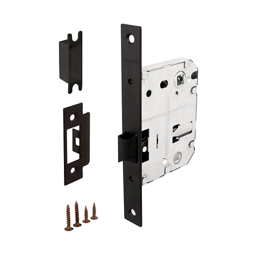 Замок врезной Fuaro Plastic P72-50 для межкомнатной двери под фиксатор черный Замок врезной Fuaro Plastic P72-50 для межкомнатной двери под фиксатор черный