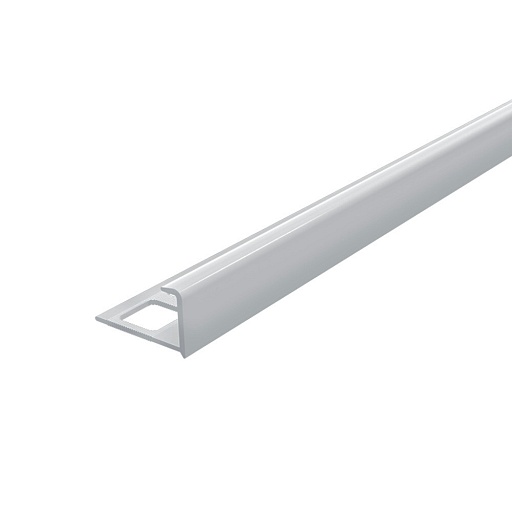 Профиль ПВХ для кафельной плитки наружный 10 мм 2,7 м светло-серый глянец