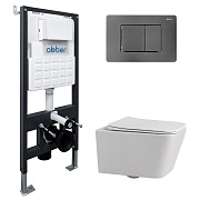 Комплект инсталляции Abber с унитазом Rechteck с кнопкой никель и сиденьем микролифт (AC1201-AC0105-AC0120NG) Комплект инсталляции Abber с унитазом Rechteck с кнопкой никель и сиденьем микролифт (AC1201-AC0105-AC0120NG)
