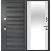 Дверь входная Ferroni Гарда правая сатин графит - белый матовый с зеркалом 960х2050 мм