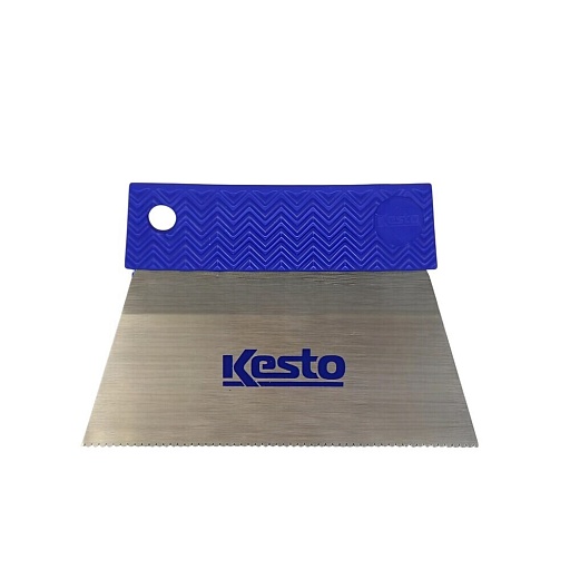 Шпатель для клея зубчатый Kesto 180 мм А2 нержавеющая сталь с пластиковой ручкой (91038-А2) Шпатель для клея зубчатый Kesto 180 мм А2 нержавеющая сталь с пластиковой ручкой (91038-А2)