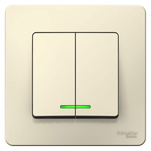 Выключатель Systeme Electric Blanca двухклавишный встраиваемый молочный с подсветкой (BLNVS006512) Выключатель Systeme Electric Blanca двухклавишный встраиваемый молочный с подсветкой (BLNVS006512)