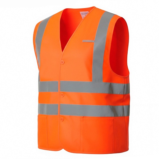 Жилет сигнальный светоотражающий КМ 52-56 универсальный оранжевый