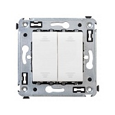 Переключатель DKC Avanti двухклавишный встраиваемый белый (7093063)