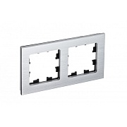 Рамка Systeme Electric AtlasDesign Nature двухместная серебро (ATN312102)