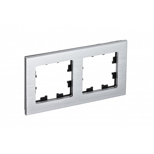 Рамка Systeme Electric AtlasDesign Nature двухместная серебро (ATN312102)