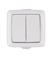 Выключатель HEGEL Alfa ВА10-251 двухклавишный открытая установка белый IP44 Выключатель HEGEL Alfa ВА10-251 двухклавишный открытая установка белый IP44