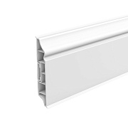 Плинтус ПВХ напольный Ideal Дюра 80 мм белый 2200 мм фигурный