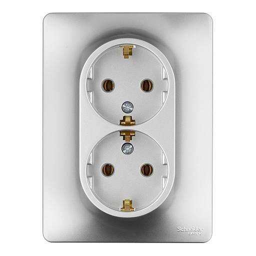Розетка Systeme Electric Glossa встраиваемая алюминий (GSL000324)