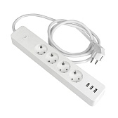 Умный удлинитель EKF Connect 4 розетки 3 USB 1,8 м белый Умный удлинитель EKF Connect 4 розетки 3 USB 1,8 м белый