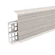 Плинтус ПВХ напольный Деконика 100 мм ясень серый 2200 мм