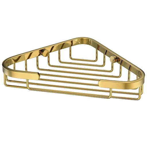 Полка для ванной WasserKraft угловая 203х35х130 мм металл золото (K-733PG) Полка для ванной WasserKraft угловая 203х35х130 мм металл золото (K-733PG)