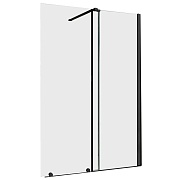 Душевая перегородка Abber Komfort черная 120х200 см стекло прозрачное 8 мм (AG09120B)