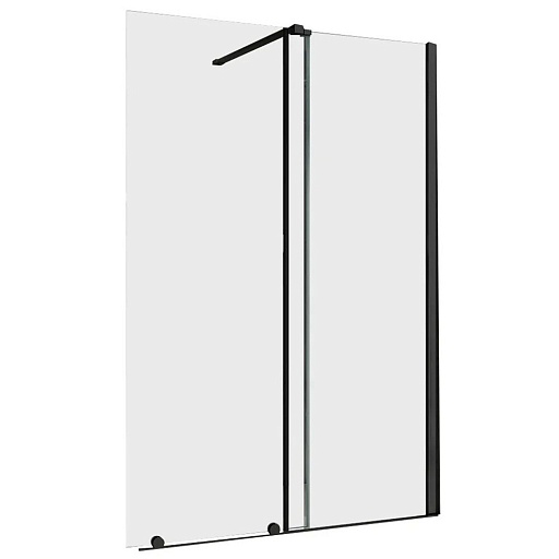 Душевая перегородка Abber Komfort черная 120х200 см стекло прозрачное 8 мм (AG09120B)