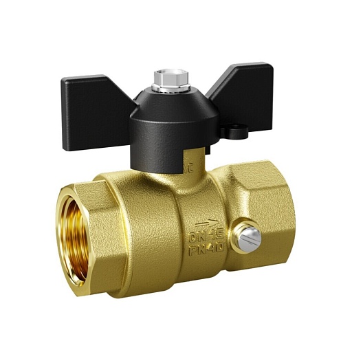 Кран шаровой латунный LD Pride 1/2 ВР(г) х 1/2 ВР(ш) для подключения манометра бабочка прямой (LD 44.392.15)