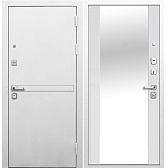 Дверь входная Ferroni 9СМ правая белая шагрень - эмалит белый с зеркалом 960х2050 мм