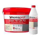 Клей для резиновых напольных покрытий Homa Homaprof 797 2K PU 6,1+0,9 кг Клей для резиновых напольных покрытий Homa Homaprof 797 2K PU 6,1+0,9 кг