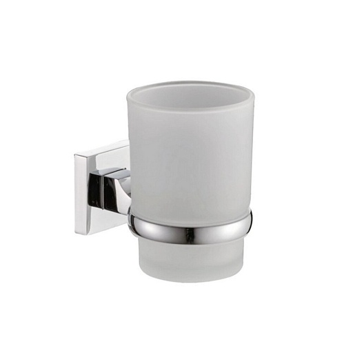 Стакан для ванной Haiba HB8606 с держателем стекло матовый/металл хром (550588)
