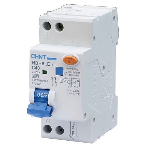Автомат дифференциальный Chint NBH8LE-40 40А 1P+N тип AC 30 мА 4,5 кА (206066) Автомат дифференциальный Chint NBH8LE-40 40А 1P+N тип AC 30 мА 4,5 кА (206066)