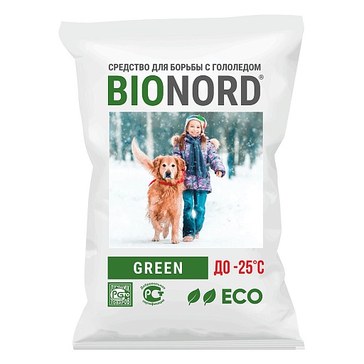 Реагент противогололедный Bionord Green -25 °С 23 кг Реагент противогололедный Bionord Green -25 °С 23 кг