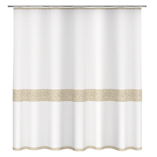 Штора для ванны Fora Stone Natural 1800х1800 мм полиэстер белая/бежевая (FOR-STN203NAT) Штора для ванны Fora Stone Natural 1800х1800 мм полиэстер белая/бежевая (FOR-STN203NAT)