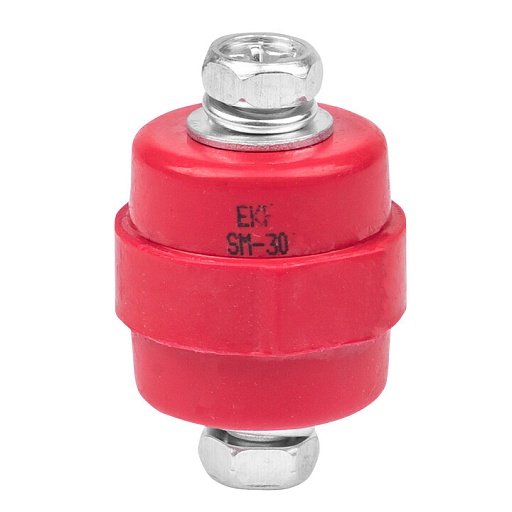 Изолятор EKF PROxima SM-30 IP30 380 А с болтом и шайбой пластиковый красный (10 шт.) (plc-sm-30)